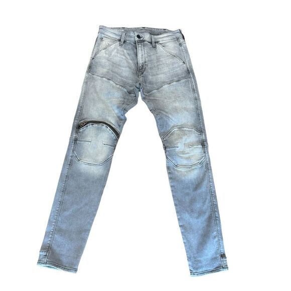 G-Star 5620 3D ZIP KNEE SKINNY Jeans in Sun Faded Glacier Grey - Picture 3 of 9